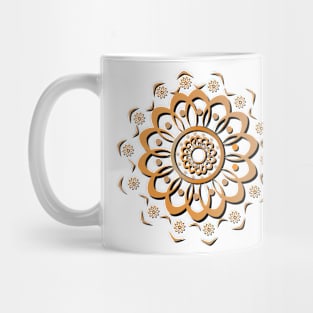 Golden abstract Mandal ornate pattern for background, invitations, cards, premium templates. Mug